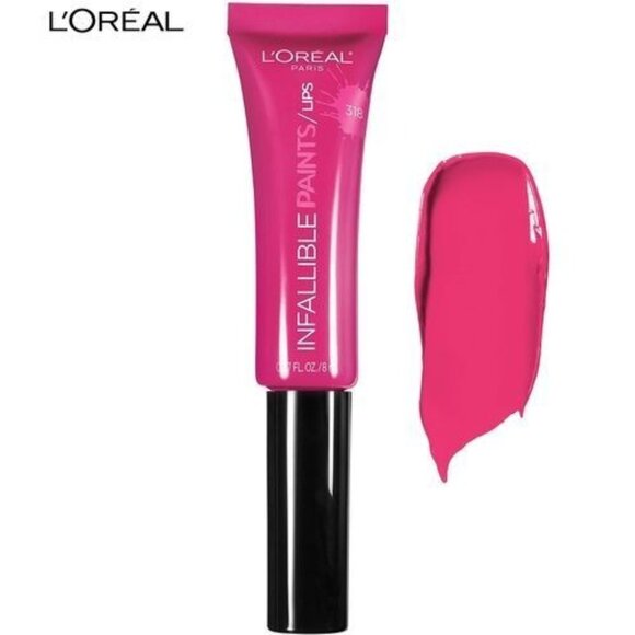 LOREAL Infalliable Paints 318 Fearless Fuchsia Lip Paint NEW - Picture 1 of 2